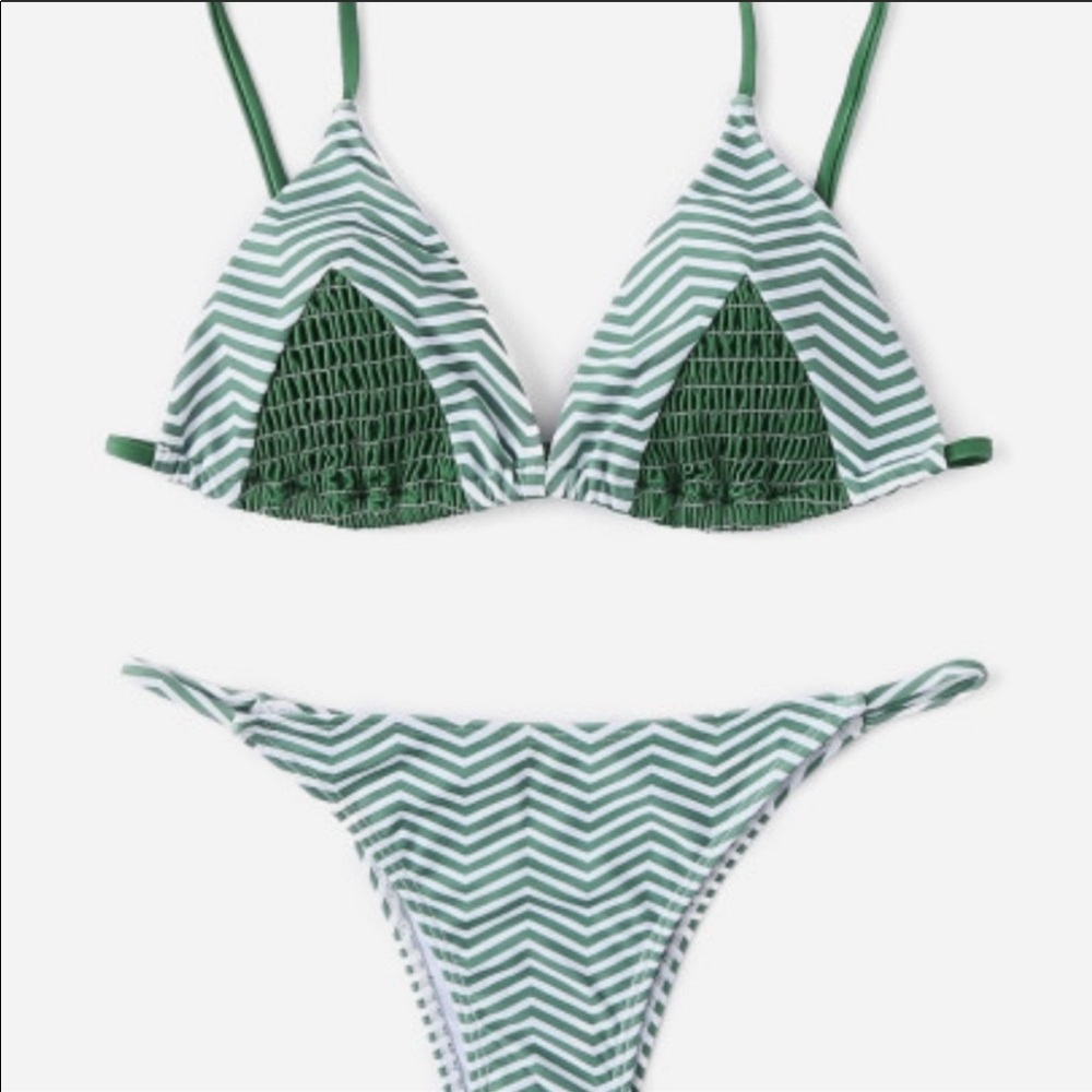 *3/$20* Green and White Chevron Bikini